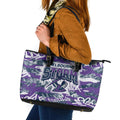 Melbourne Storm Rugby Leather Tote Bag Graffiti Typography Urban Camo Abstract Street Style