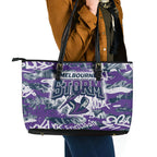 Melbourne Storm Rugby Leather Tote Bag Graffiti Typography Urban Camo Abstract Street Style