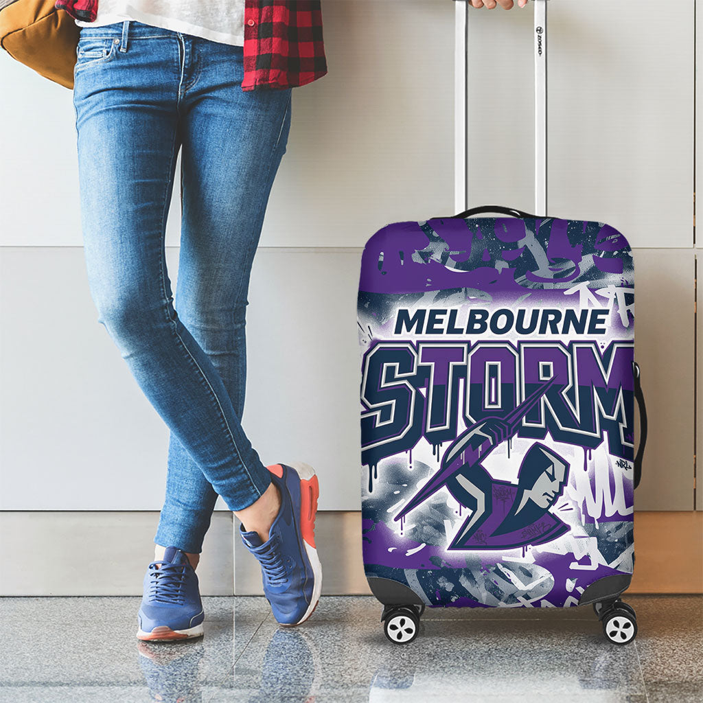 Melbourne Storm Rugby Luggage Cover Graffiti Typography Urban Camo Abstract Street Style
