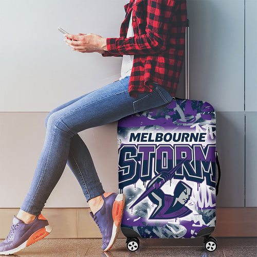 Melbourne Storm Rugby Luggage Cover Graffiti Typography Urban Camo Abstract Street Style