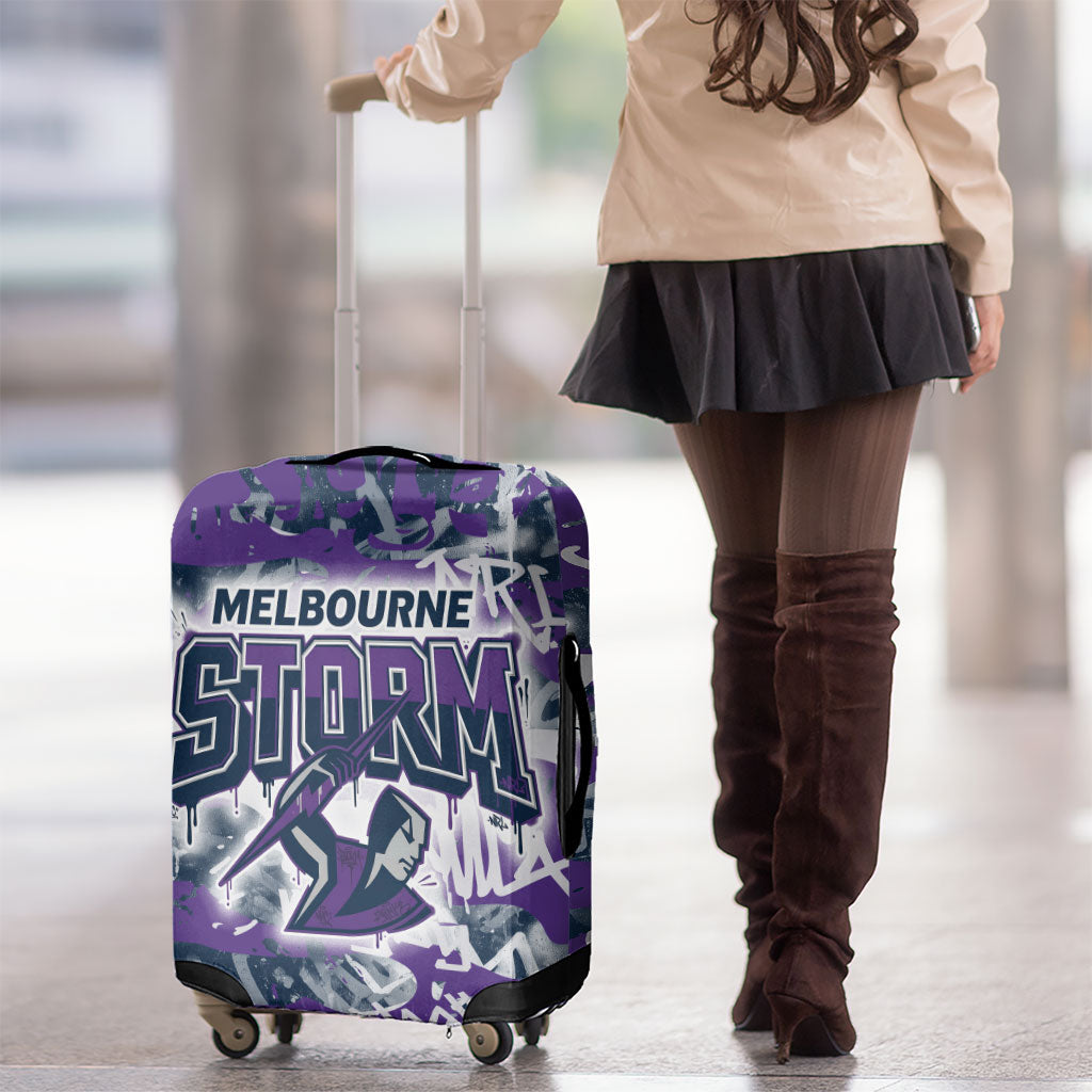 Melbourne Storm Rugby Luggage Cover Graffiti Typography Urban Camo Abstract Street Style