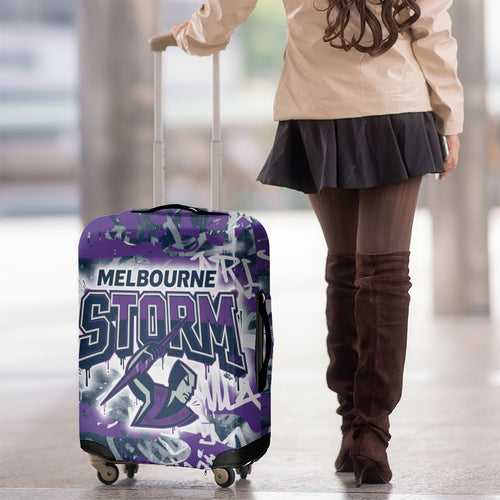 Melbourne Storm Rugby Luggage Cover Graffiti Typography Urban Camo Abstract Street Style
