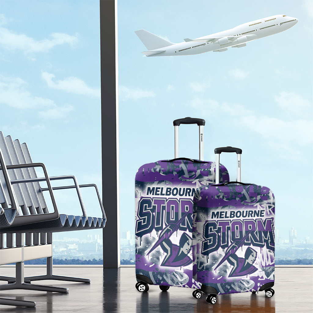 Melbourne Storm Rugby Luggage Cover Graffiti Typography Urban Camo Abstract Street Style