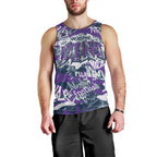 Melbourne Storm Rugby Men Tank Top Graffiti Typography Urban Camo Abstract Street Style