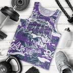 Melbourne Storm Rugby Men Tank Top Graffiti Typography Urban Camo Abstract Street Style