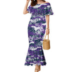 Melbourne Storm Rugby Mermaid Dress Graffiti Typography Urban Camo Abstract Street Style