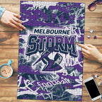 Melbourne Storm Rugby Puzzle Graffiti Typography Urban Camo Abstract Street Style