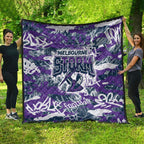 Melbourne Storm Rugby Quilt Graffiti Typography Urban Camo Abstract Street Style