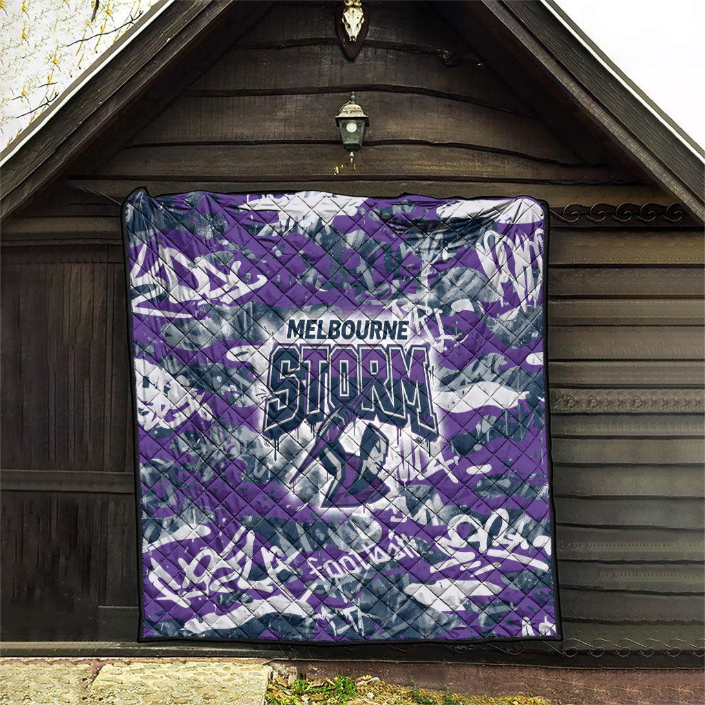 Melbourne Storm Rugby Quilt Graffiti Typography Urban Camo Abstract Street Style