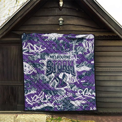 Melbourne Storm Rugby Quilt Graffiti Typography Urban Camo Abstract Street Style
