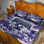 Melbourne Storm Rugby Quilt Bed Set Graffiti Typography Urban Camo Abstract Street Style