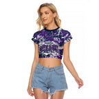 Melbourne Storm Rugby Raglan Cropped T Shirt Graffiti Typography Urban Camo Abstract Street Style
