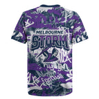 Melbourne Storm Rugby Rugby Jersey Graffiti Typography Urban Camo Abstract Street Style