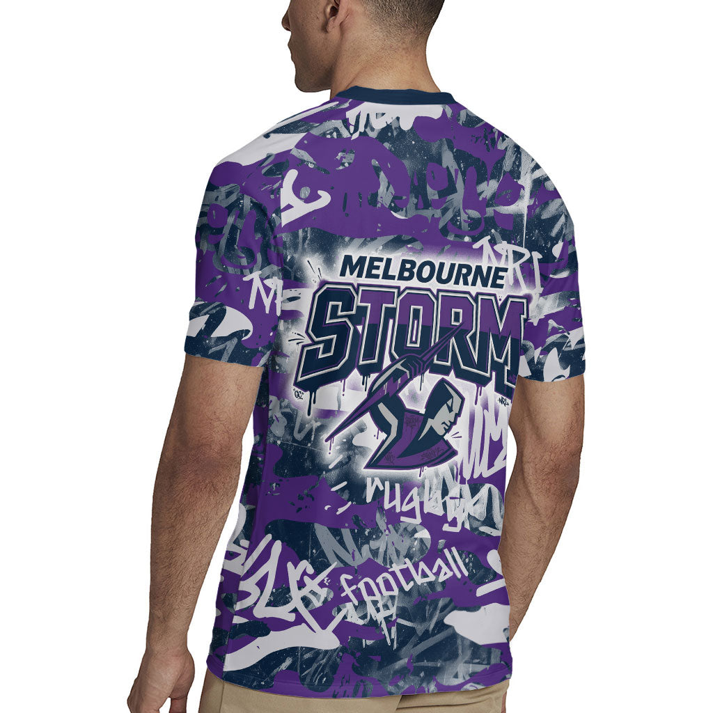 Melbourne Storm Rugby Rugby Jersey Graffiti Typography Urban Camo Abstract Street Style