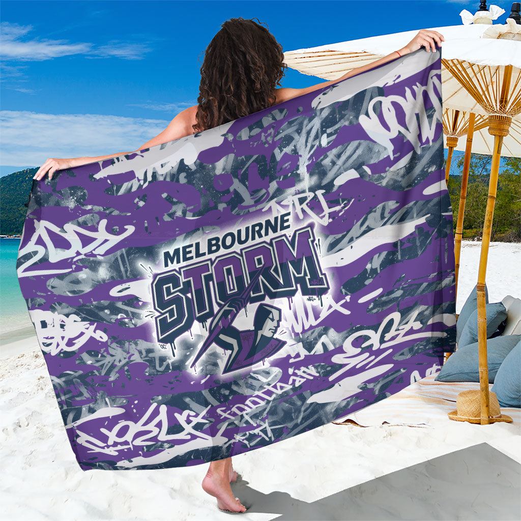 Melbourne Storm Rugby Sarong Graffiti Typography Urban Camo Abstract Street Style