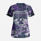 Melbourne Storm Rugby Scrub Top Graffiti Typography Urban Camo Abstract Street Style