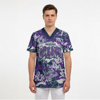 Melbourne Storm Rugby Scrub Top Graffiti Typography Urban Camo Abstract Street Style