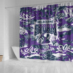 Melbourne Storm Rugby Shower Curtain Graffiti Typography Urban Camo Abstract Street Style