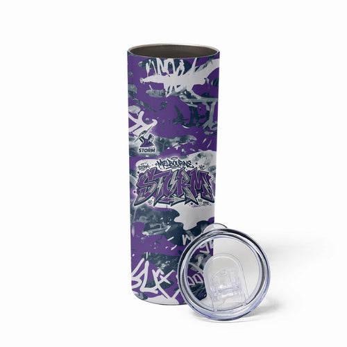 Melbourne Storm Rugby Skinny Tumbler Graffiti Typography Urban Camo Abstract Street Style