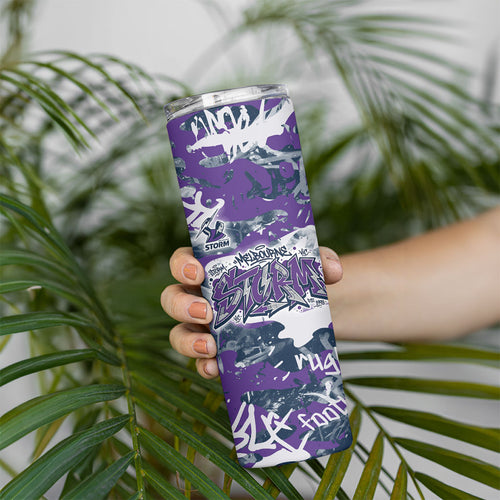 Melbourne Storm Rugby Skinny Tumbler Graffiti Typography Urban Camo Abstract Street Style