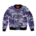 Melbourne Storm Rugby Sleeve Zip Bomber Jacket Graffiti Typography Urban Camo Abstract Street Style