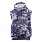Melbourne Storm Rugby Sleeveless Hoodie Graffiti Typography Urban Camo Abstract Street Style