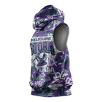Melbourne Storm Rugby Sleeveless Hoodie Graffiti Typography Urban Camo Abstract Street Style