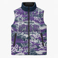 Melbourne Storm Rugby Sleeveless Puffer Jacket Graffiti Typography Urban Camo Abstract Street Style