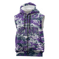 Melbourne Storm Rugby Sleeveless Zip Hoodie Graffiti Typography Urban Camo Abstract Street Style