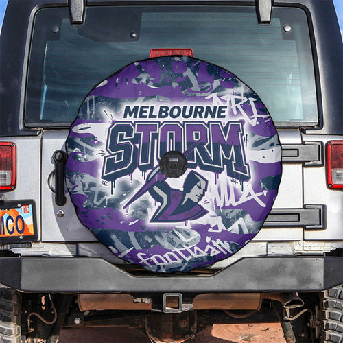 Melbourne Storm Rugby Spare Tire Cover Graffiti Typography Urban Camo Abstract Street Style
