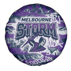Melbourne Storm Rugby Spare Tire Cover Graffiti Typography Urban Camo Abstract Street Style