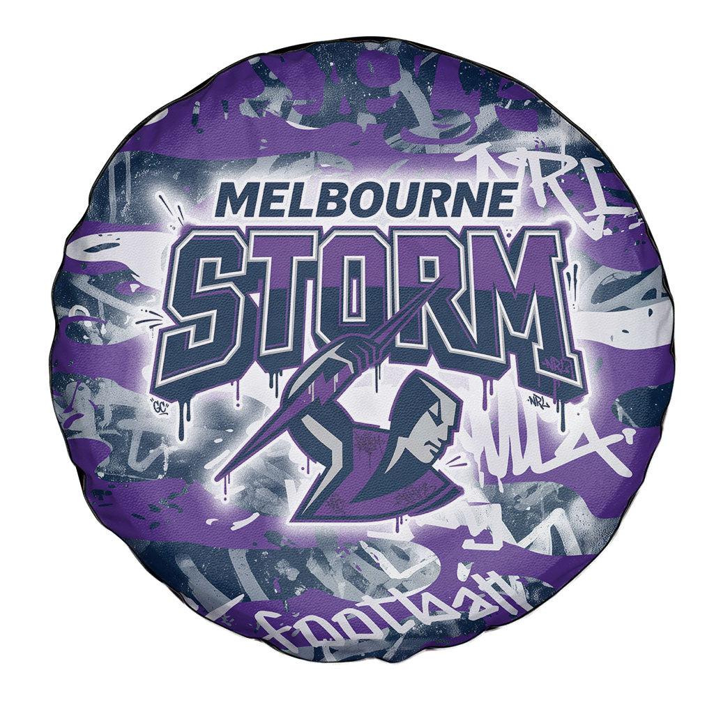 Melbourne Storm Rugby Spare Tire Cover Graffiti Typography Urban Camo Abstract Street Style