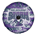 Melbourne Storm Rugby Spare Tire Cover Graffiti Typography Urban Camo Abstract Street Style