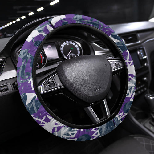 Melbourne Storm Rugby Steering Wheel Cover Graffiti Typography Urban Camo Abstract Street Style