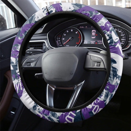 Melbourne Storm Rugby Steering Wheel Cover Graffiti Typography Urban Camo Abstract Street Style