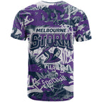 Melbourne Storm Rugby T Shirt Graffiti Typography Urban Camo Abstract Street Style
