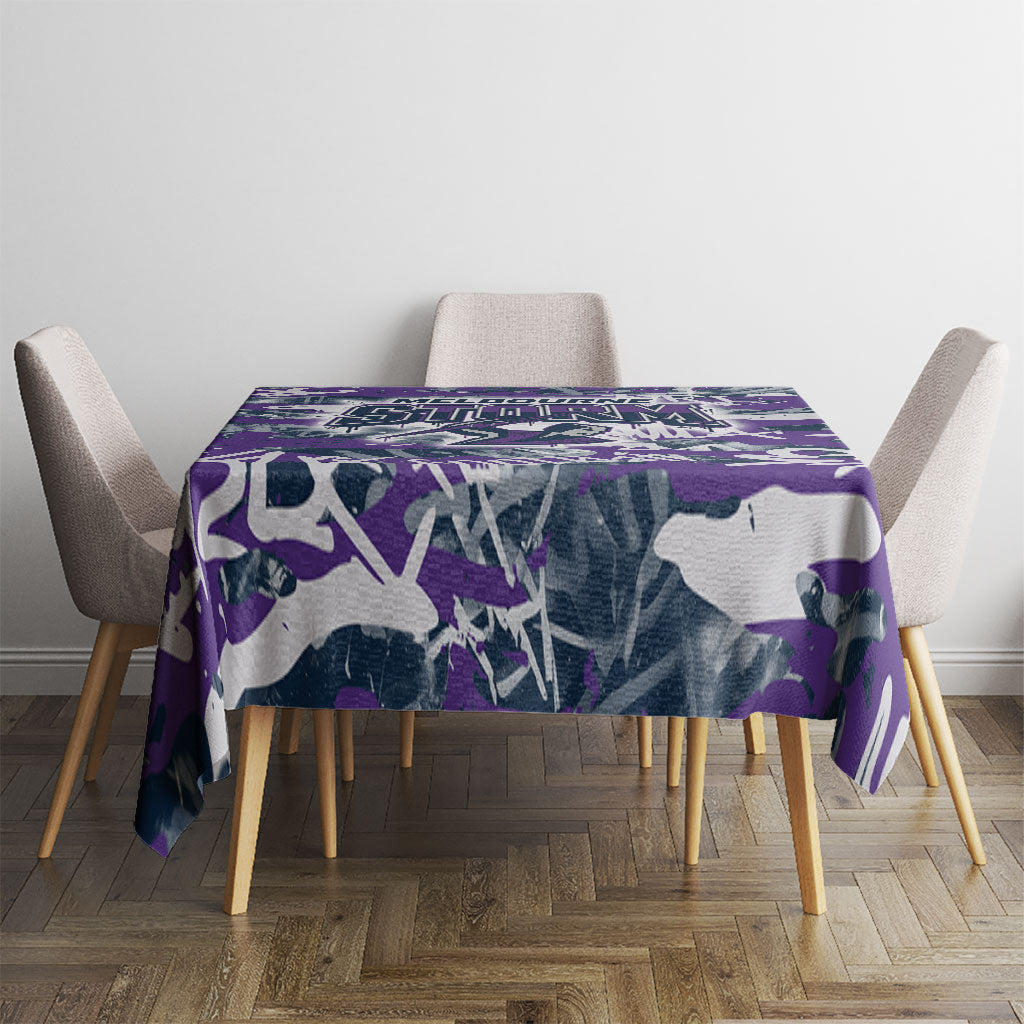 Melbourne Storm Rugby Tablecloth Graffiti Typography Urban Camo Abstract Street Style