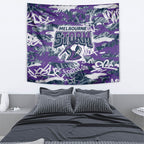 Melbourne Storm Rugby Tapestry Graffiti Typography Urban Camo Abstract Street Style