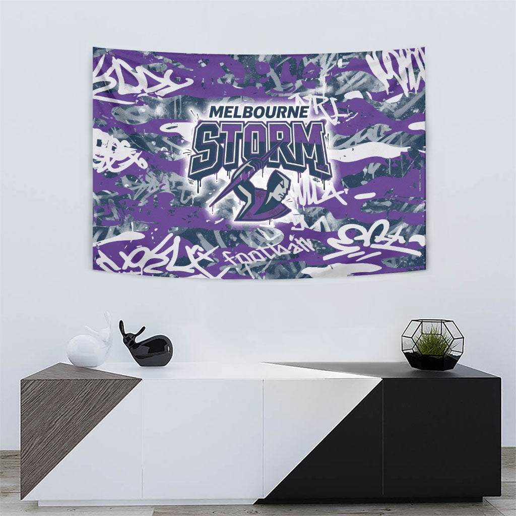 Melbourne Storm Rugby Tapestry Graffiti Typography Urban Camo Abstract Street Style