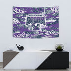 Melbourne Storm Rugby Tapestry Graffiti Typography Urban Camo Abstract Street Style