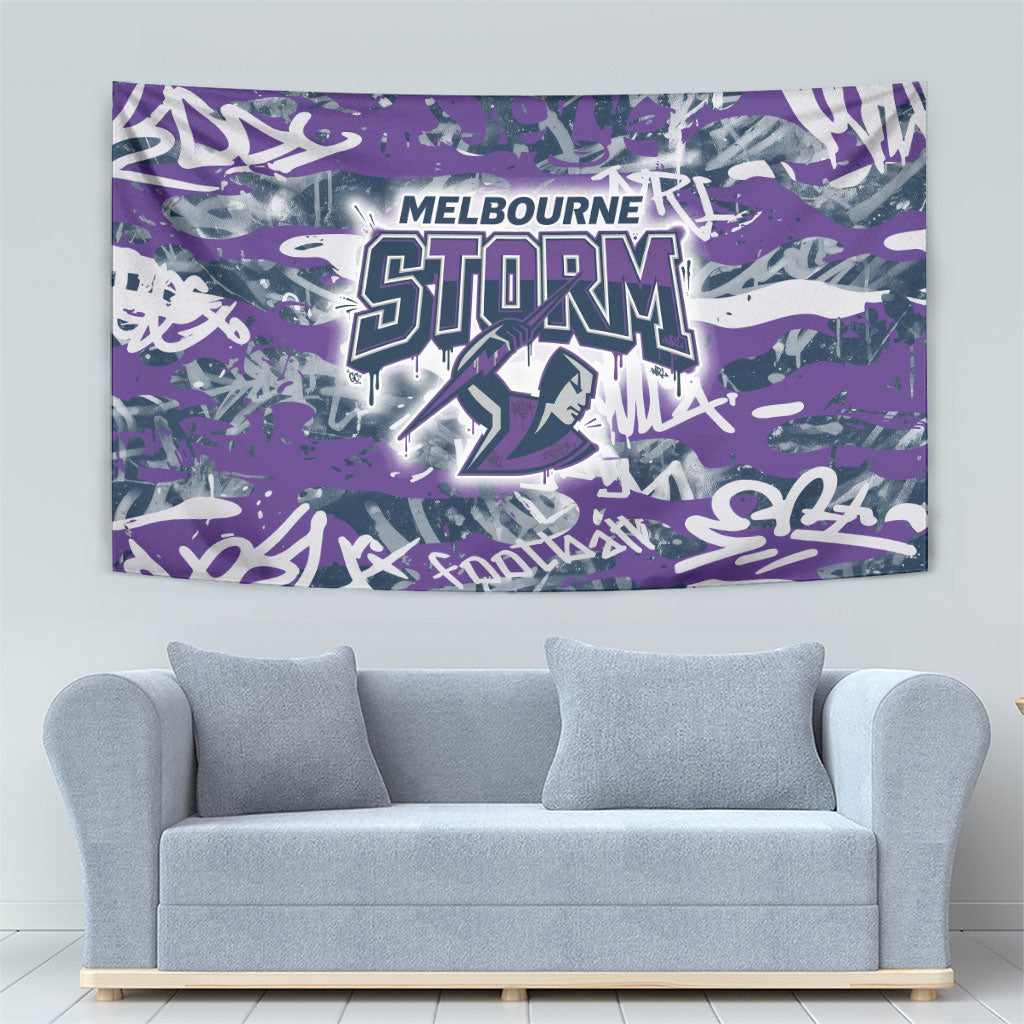 Melbourne Storm Rugby Tapestry Graffiti Typography Urban Camo Abstract Street Style