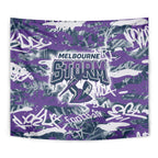 Melbourne Storm Rugby Tapestry Graffiti Typography Urban Camo Abstract Street Style