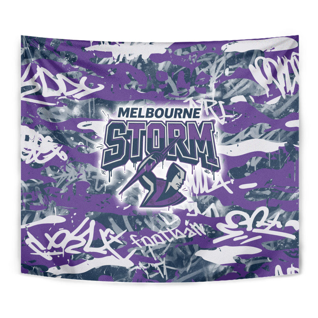 Melbourne Storm Rugby Tapestry Graffiti Typography Urban Camo Abstract Street Style