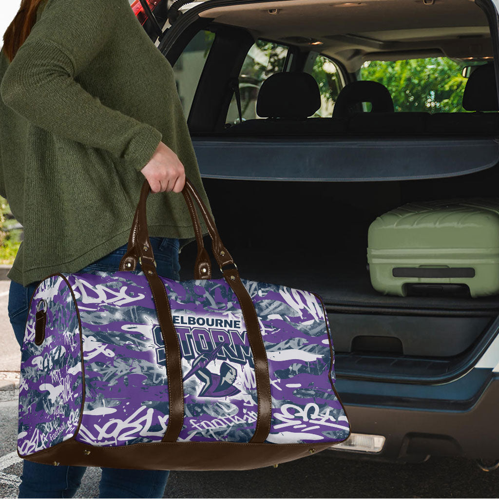 Melbourne Storm Rugby Travel Bag Graffiti Typography Urban Camo Abstract Street Style