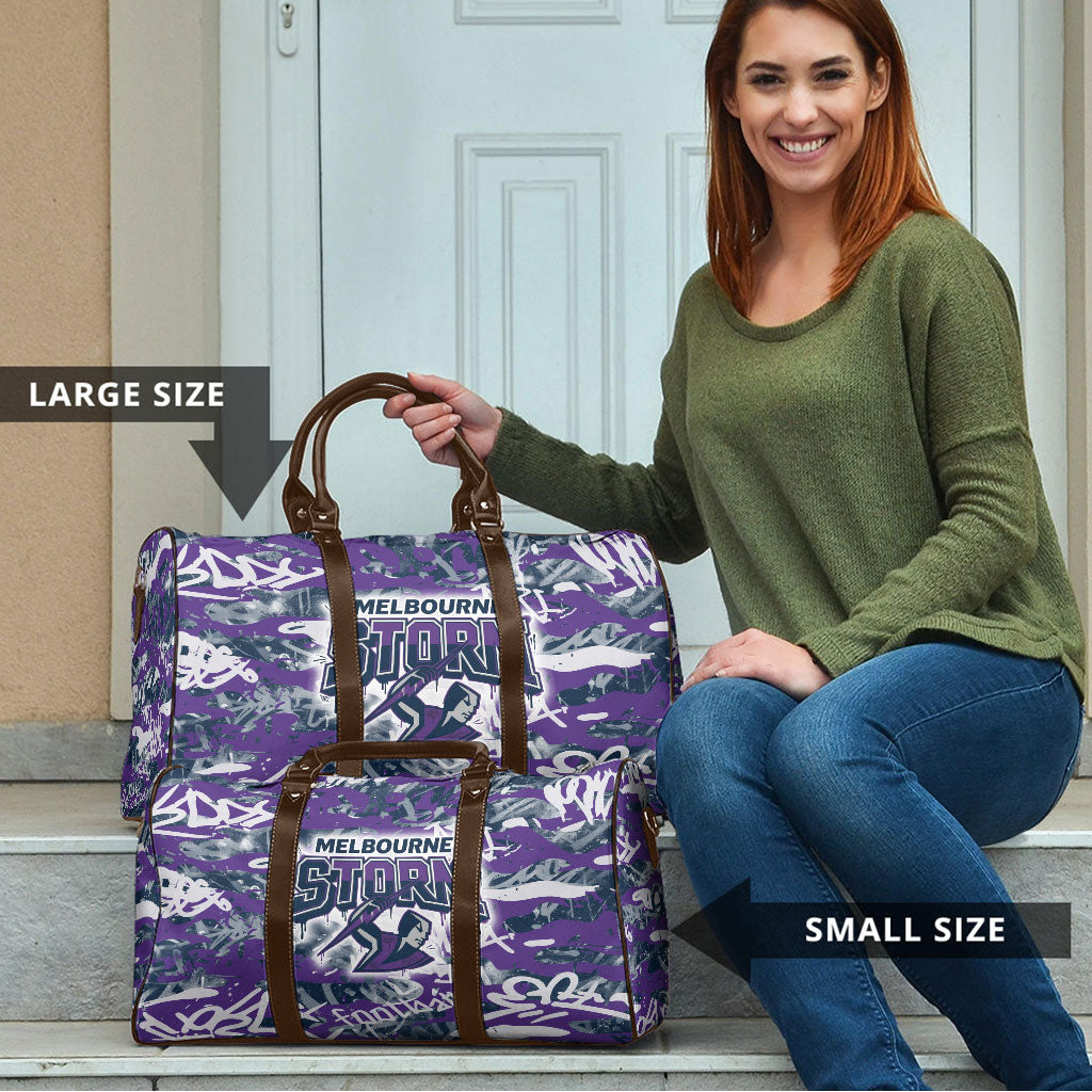 Melbourne Storm Rugby Travel Bag Graffiti Typography Urban Camo Abstract Street Style