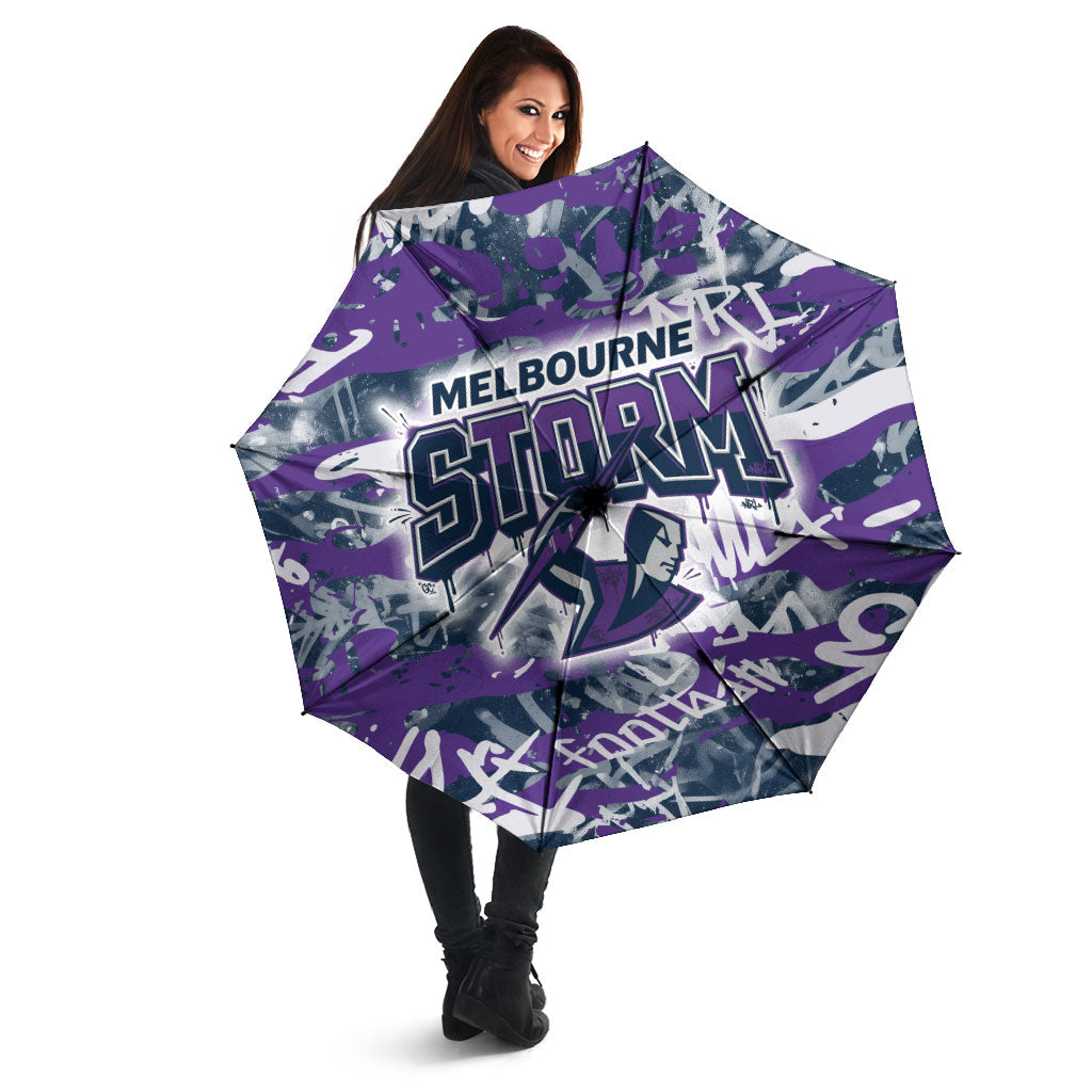 Melbourne Storm Rugby Umbrella Graffiti Typography Urban Camo Abstract Street Style