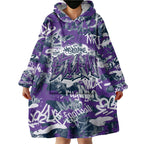 Melbourne Storm Rugby Wearable Blanket Hoodie Graffiti Typography Urban Camo Abstract Street Style