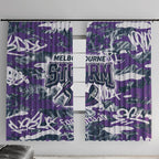Melbourne Storm Rugby Window Curtain Graffiti Typography Urban Camo Abstract Street Style