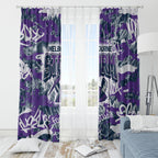 Melbourne Storm Rugby Window Curtain Graffiti Typography Urban Camo Abstract Street Style