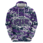 Melbourne Storm Rugby Zip Hoodie Graffiti Typography Urban Camo Abstract Street Style